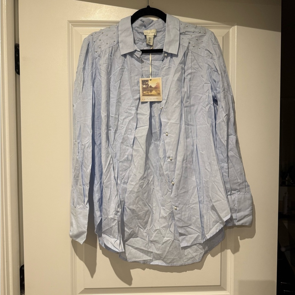 Sky Blue Casual Button Down Shirt